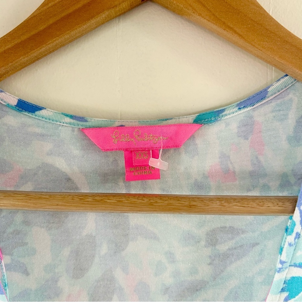 Lilly Pulitzer Paulina Drawstring Jumpsuit in Breakwater Tint Party Wave‎ sz XXS - Picture 4 of 5
